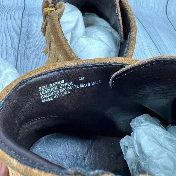 OTBT Brand Dell Rapids Fringe Moccasin Chukka Ankle Boots‎ Booties Tan Size 6 - Picture 5 of 6